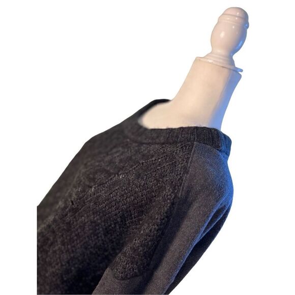 LOFT boxy cut charcoal gray and black wide neck sweater - XL - Picture 2 of 8